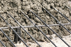 Concreto con corrugado de basalto